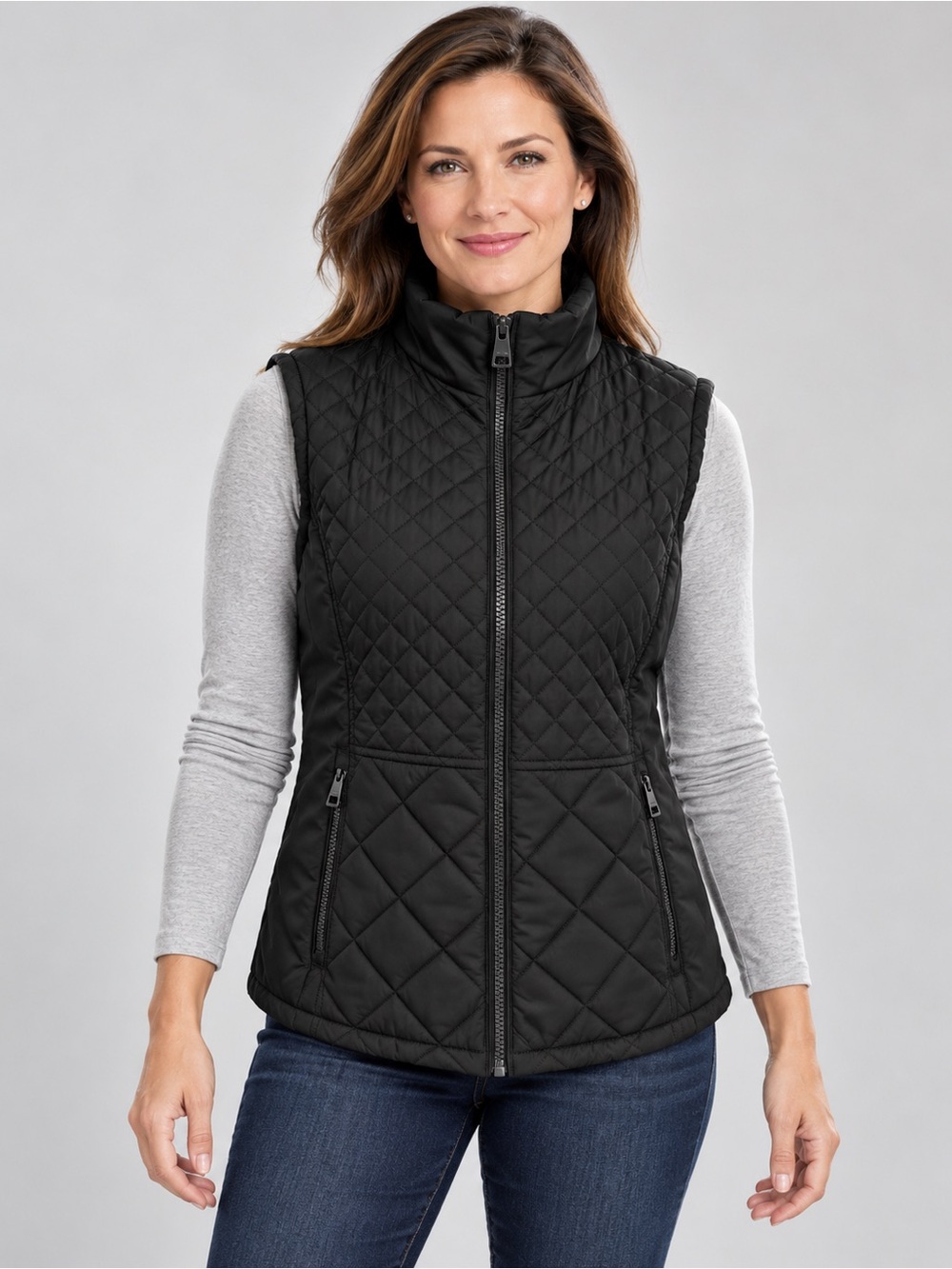 Andrew Marc Quilted Vest in Black